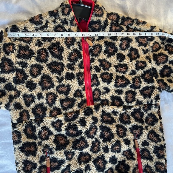 Simply Southern Reversible Red/Black Checkered Cheetah Nylon Sherpa Jacket sz L - Picture 11 of 13